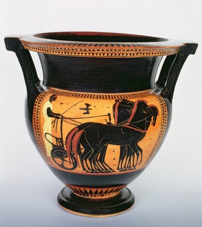 Black-figure column krater depicting a chariot, 520-510 BC by Painter of Tarquinia